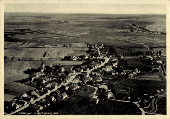 Postcard Möttingen in Swabia, aerial photograph