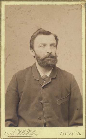 Carte de Visite Bearded man in a coat, portrait, photographer A. Wehle Zittau