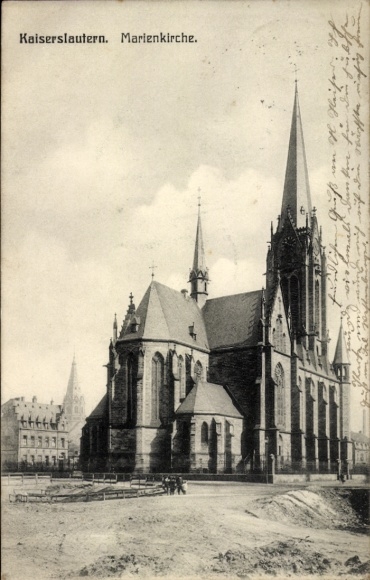 Postcard Kaiserslautern in the Palatinate, St. Mary's Church