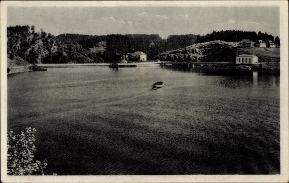 Postcard Saale Orla district, lead hole, Saale dam