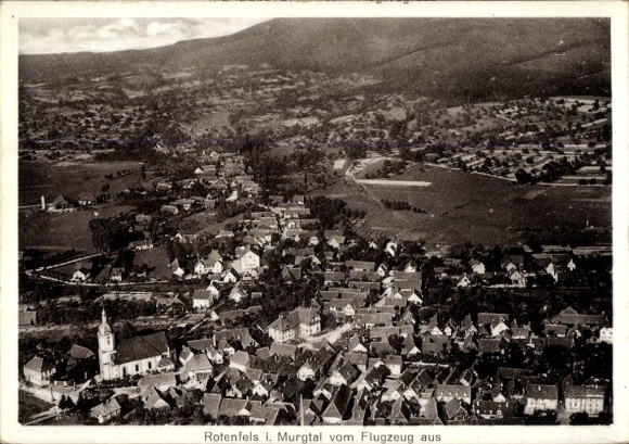 Postcard Bad Rotenfels Gaggenau in the Murg Valley, aerial photograph