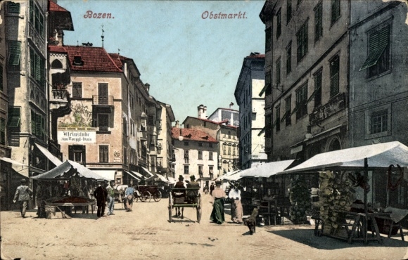 Postcard Bozen Bolzano South Tyrol, Fruit Market