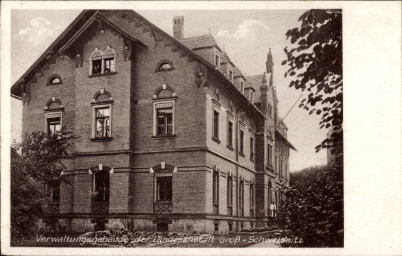 Postcard Großschweidnitz in Saxony, administration building of the state institute