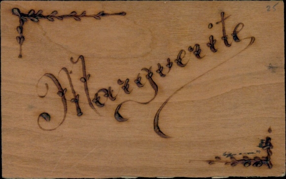 Wooden letters Postcard Marguerite, first name