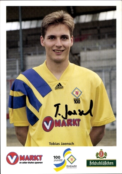 Autograph card footballer Tobias Jensch, Eintracht Braunschweig, autograph