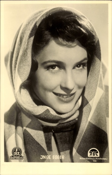 Postcard actress Inge Egger, portrait, FBZ Verlag