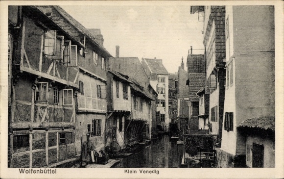 Ak Wolfenbüttel in Niedersachsen, Fachwerkhäuser,  Klein Venedig