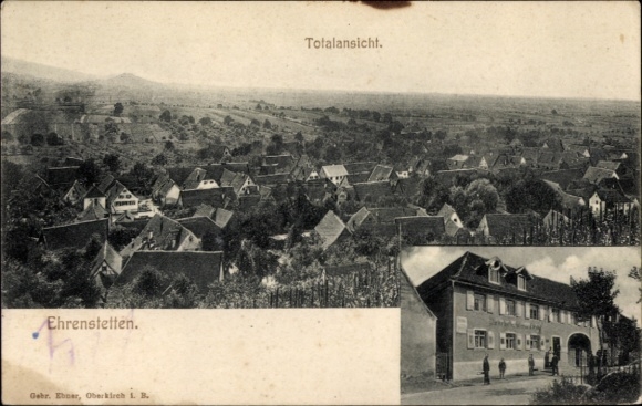 Postcard Ehrenstetten Ehrenkirchen im Breisgau, general view, guesthouse