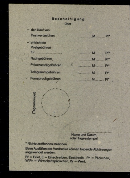 Michel No. 1142 on delivery note, late fee
