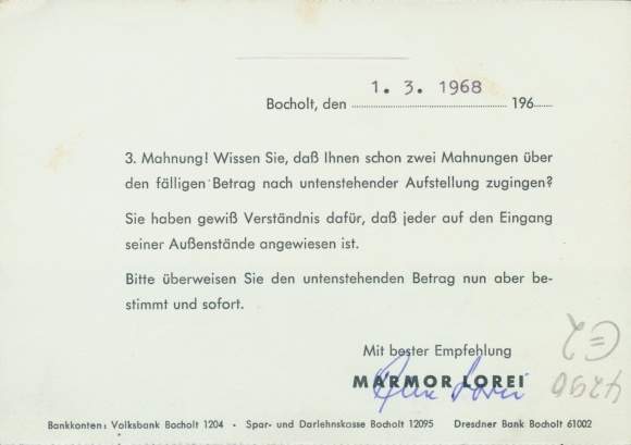 Postcard Bocholt in Münsterland, marble sawmill and grindery, stonemasonry, Blücherstraße 55