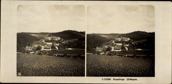 Stereo photo Wolfsgrün in the Erzgebirge, panorama