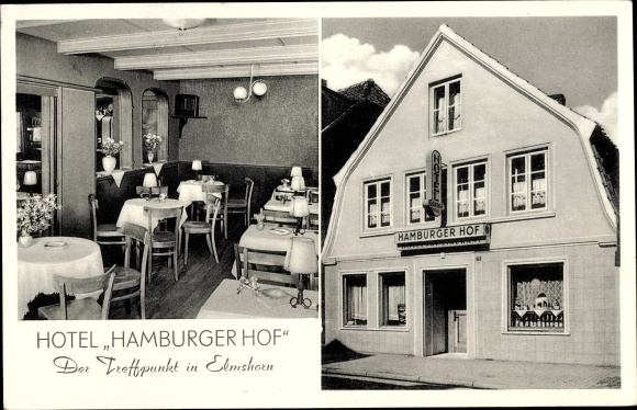 Ansichtkaart Elmshorn in Holstein, Hotel Hamburger Hof, Mühlenstrasse 15, binnenaanzicht