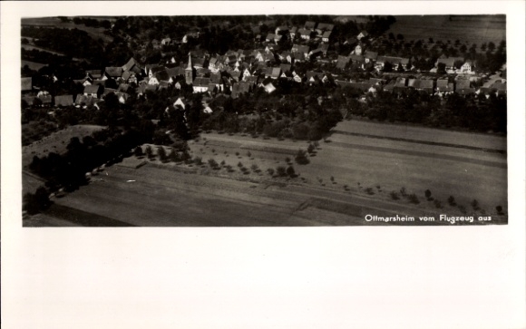 Postcard Ottmarsheim Besigheim am Neckar Württemberg, aerial photograph