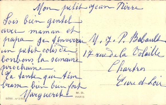 Song Postcard Quand la lune luit, que le jour s'enfuit