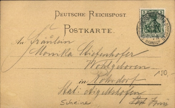 litho Friedrichshafen aan het Bodenmeer, algemeen uitzicht, Gelukkig Nieuwjaar, jongen als soldaat, bankbiljetten