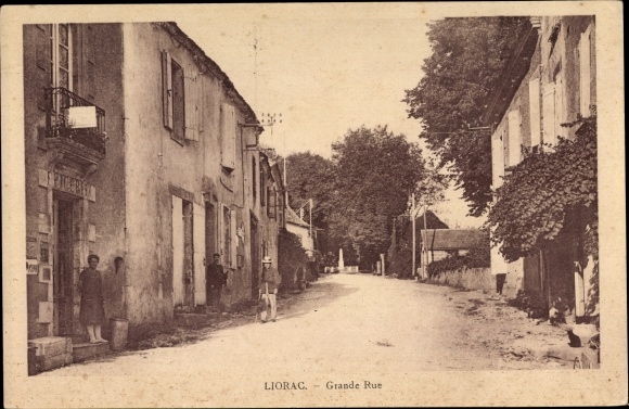 PC Liorac Dordogne, Grande Rue, street section in the village, epicerie