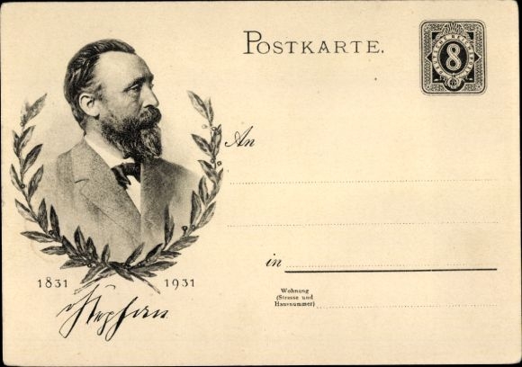 Ganzsachen Ak Heinrich von Stephan, Generalpostdirektor, Jubiläum 1931