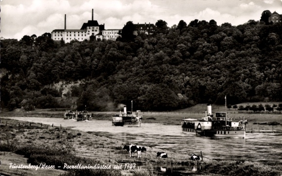 KP Fürstenberg an der Weser, przemysł porcelanowy, parowiec