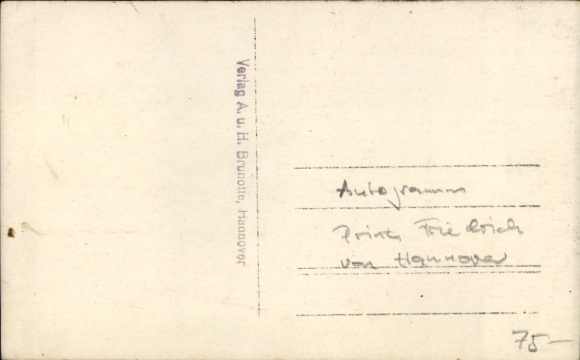 Postcard Princess Friedrich of Hanover, portrait, autograph