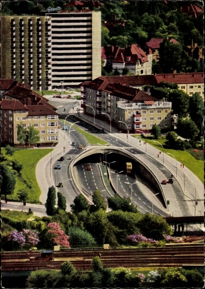 Ak Berlin Wilmersdorf Halensee, Schnellstraßen-Einfahrt
