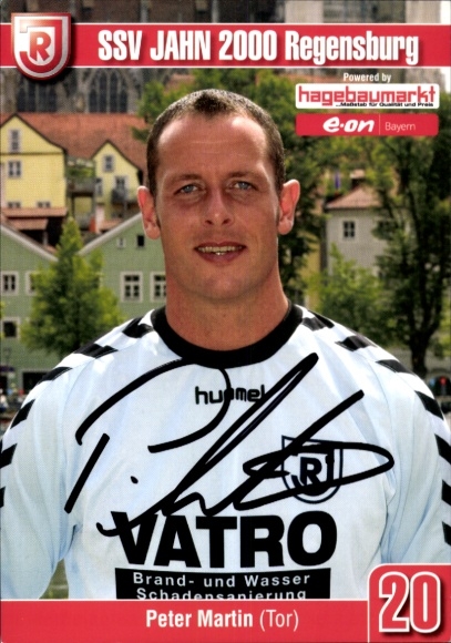 Autograph card footballer Peter Martin, SSV Jahn Regensburg, autograph