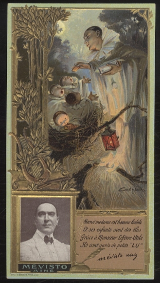 Merchant picture advertising card Lefevre-Utile Lu Art Nouveau, Mévisto Ainé