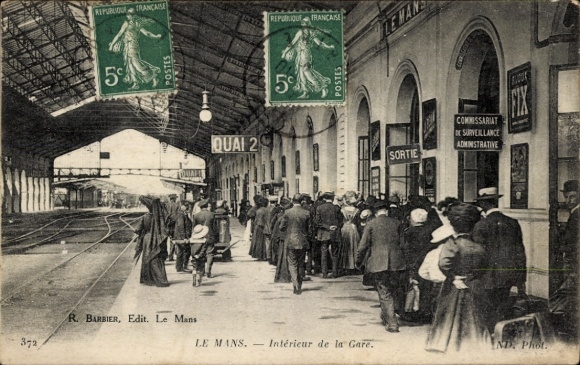 Postcard Le Mans Sarthe, interior of the station