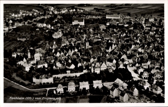 Ak Forchheim in Oberfranken Bayern, Fliegeraufnahme