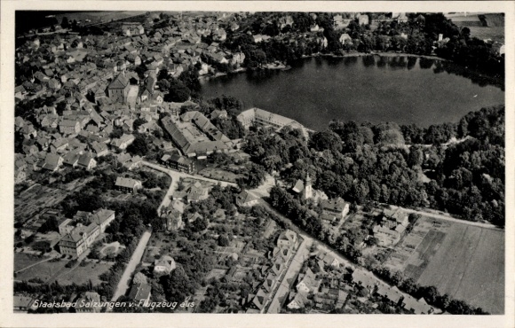 Postcard Bad Salzungen in Thuringia, aerial photograph