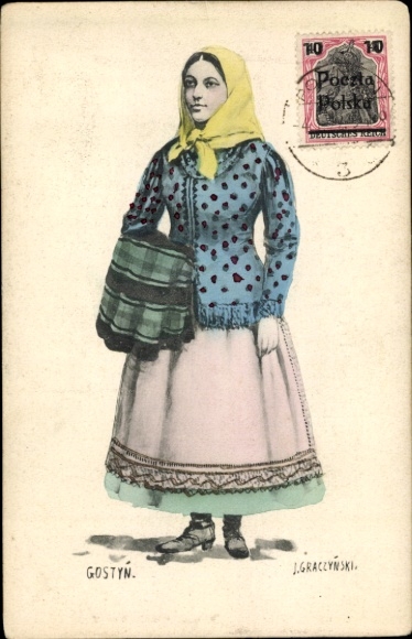 Artist Postcard Graczynski, Woman in Polish Costume