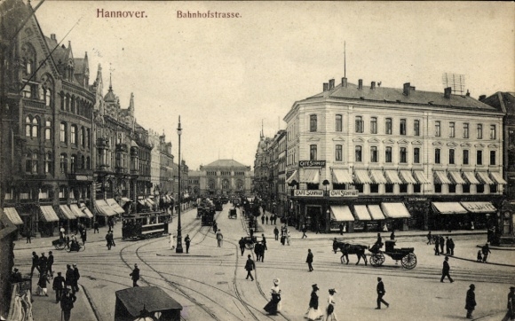 Postcard Hannover in Lower Saxony, Bahnhofstraße