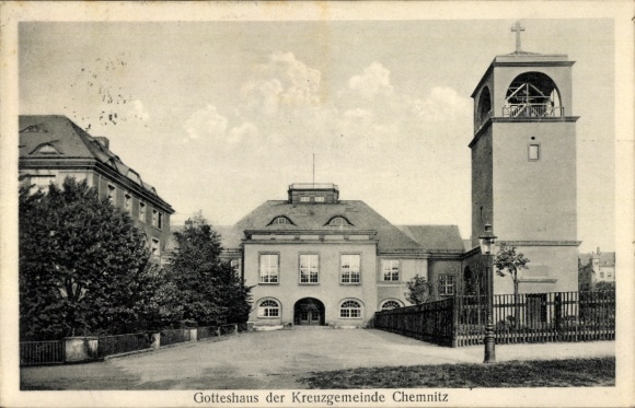 Ak Chemnitz in Sachsen, Kirche der Kreuzgemeinde