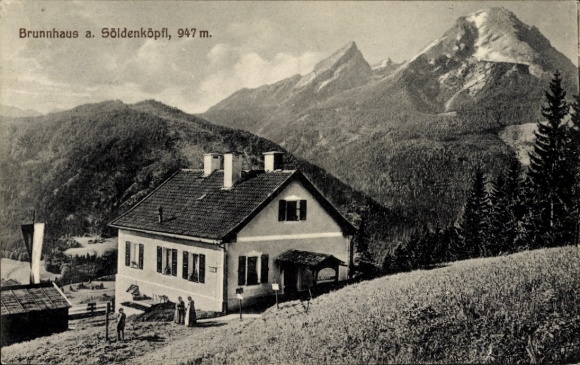 Postcard Bischofswiesen Oberbayern, Brunnhaus a. Söldenköpfl