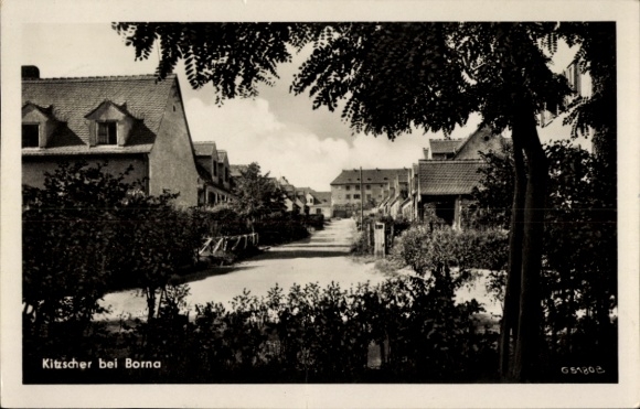 Postcard Kitzscher in Sachsen, street party