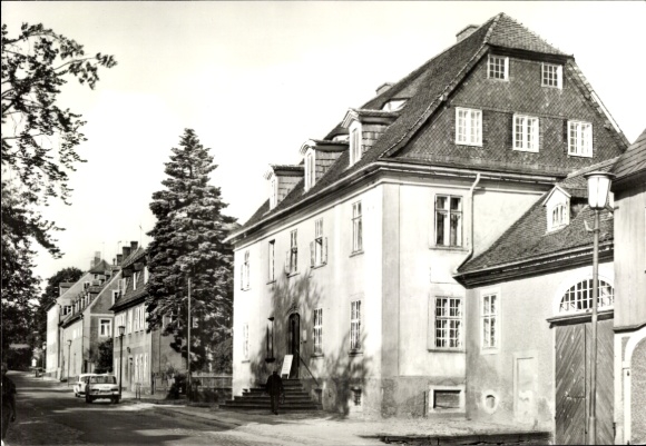 Ak Herrnhut in der Oberlausitz Sachsen, Heimatmuseum, Comeniusstraße 6, Stadtansicht, Schwarz-Wei