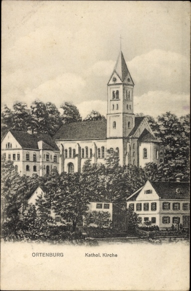 PC Ortenburg in the Deggendorf district of Lower Bavaria, view of the Catholic Church