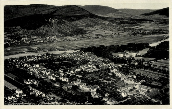 Postcard Kleinheubach am Main Lower Franconia, aerial photograph