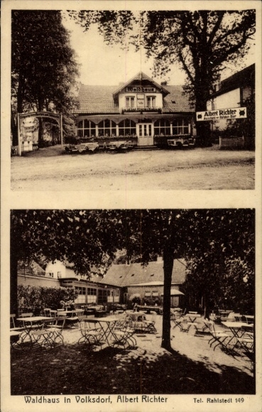 Ansichtkaart Hamburg Wandsbek Volksdorf, Waldhaus, eigenaar Albert Richter