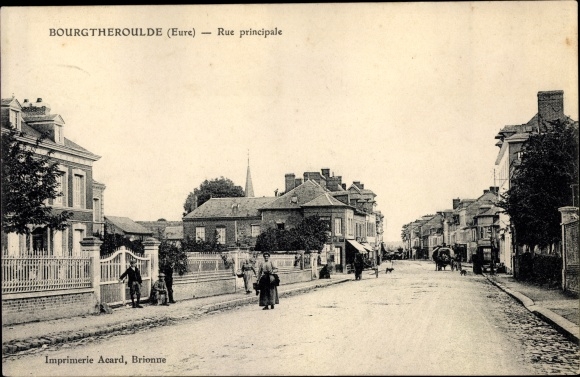 Postcard Bourgtheroulde Eure, Rue principale, street section