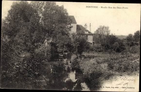 Postcard Pontoise Val d&#39;Oise, Mill Rue des Deux Ponts
