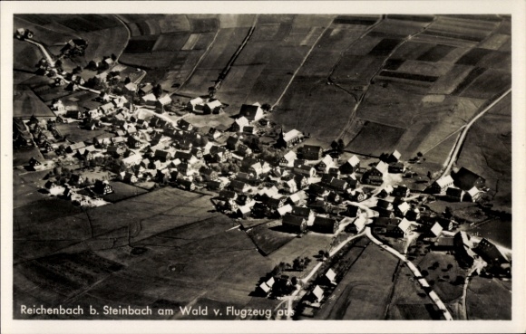 Postcard Reichenbach district Kronach Upper Franconia, aerial photograph