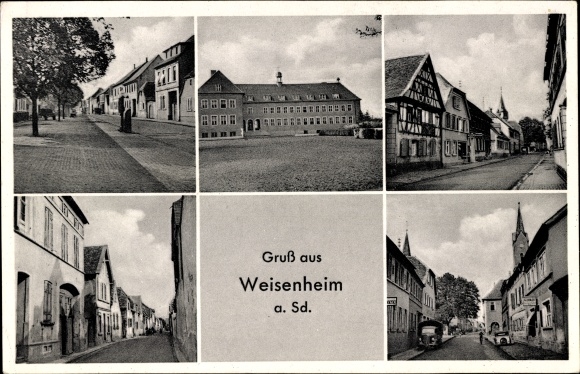 Ansichtkaart Weissenheim Weisenheim am Sand Pfalz, gedeeltelijke aanzichten