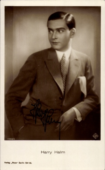 Ak Schauspieler Harry Halm, Portrait, Autogramm