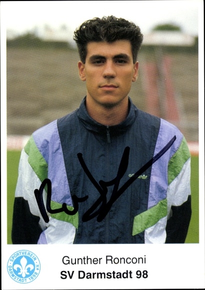 Autogrammkarte Fußballer Gunther Ronconi, SV Darmstadt 98, Autogramm