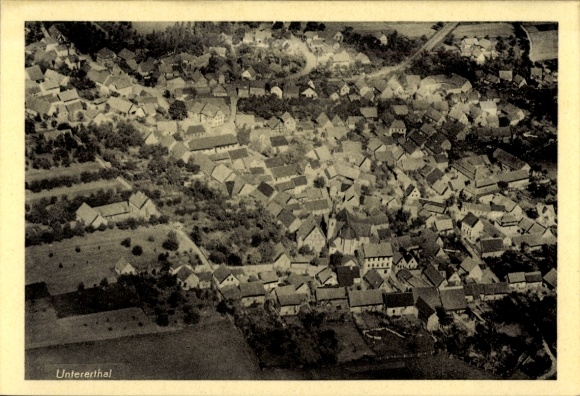 Postcard Untererthal Hammelburg in Lower Franconia, aerial photograph