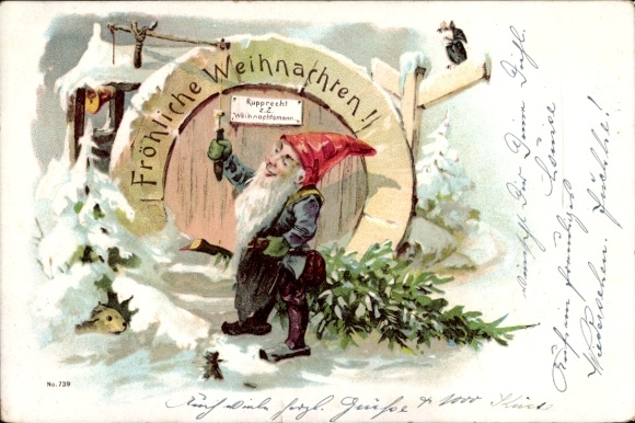 Postcard Merry Christmas, Dwarf