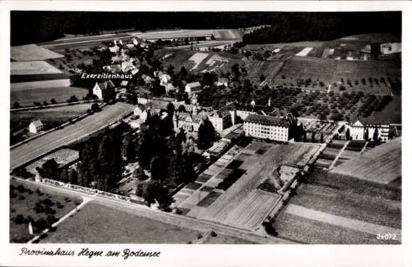 Postcard Hegne Allensbach am Bodensee, aerial photograph, Provinzhaus