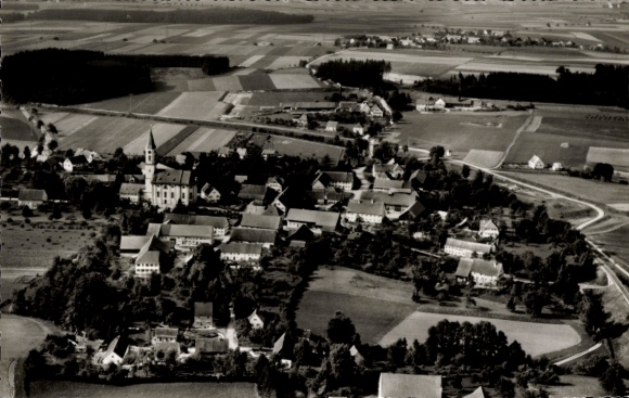 Postcard Witzighausen Senden in Swabia, aerial photograph