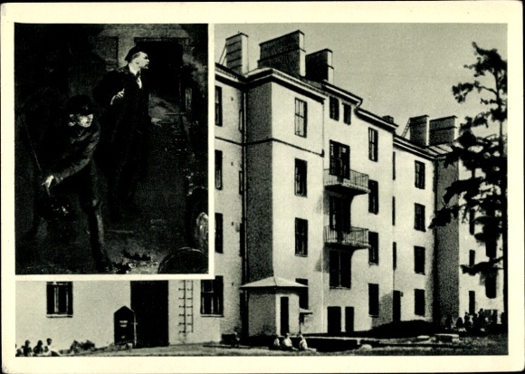 Postcard Helsinki Helsingfors Southern Finland, home of Vladimir Ilyich Lenin, Teblenkatu 41