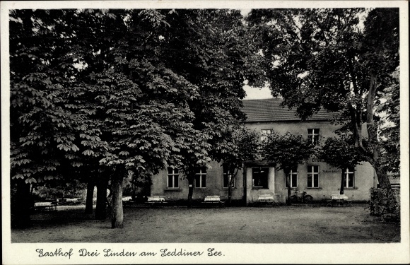 Postcard Seddin Seddiner See Brandenburg, Gasthof Drei Linden